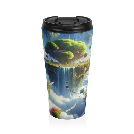 "Sky Islands: A Surreal Paradise" - The Alien Stainless Steel Travel Mug