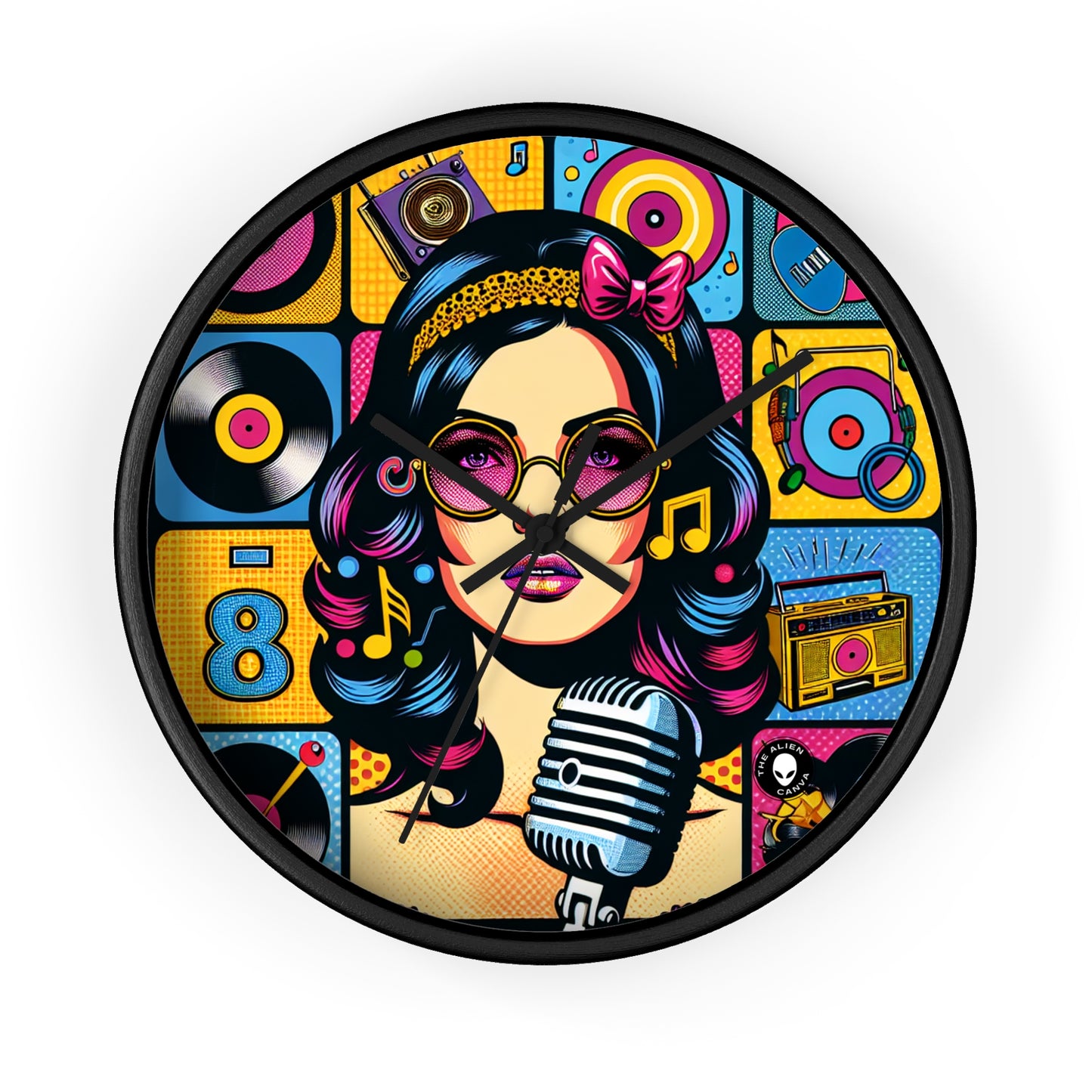 "Célébrer l'iconographie pop : un portrait rétrospectif" - L'horloge murale Alien Pop Art