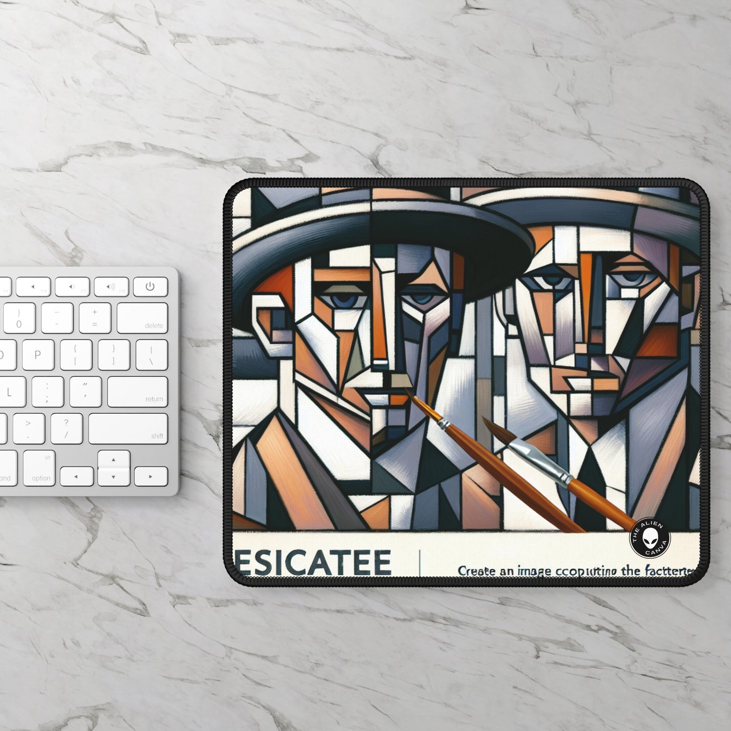 "Cubist Cityscape: Fragmented Views of Urban Energy" - The Alien Gaming Mouse Pad Cubism