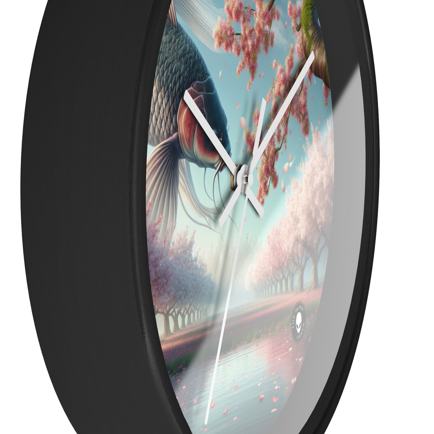 "Koi Fish in Cherry Blossoms: Beauty of Nature" - The Alien Wall Clock