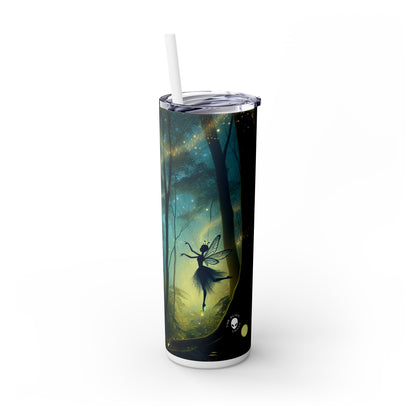 "Enchanted Forest: Firefly Dance" - The Alien Maars® Skinny Tumbler with Straw 20oz