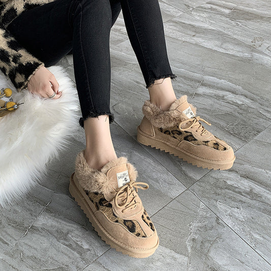 Botas con plataforma con estampado de leopardo