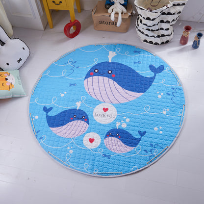 Tapis rampant de sol rond pour décoration de chambre de bébé, tapis de jeu, couverture, sac de rangement de jouets pour enfants