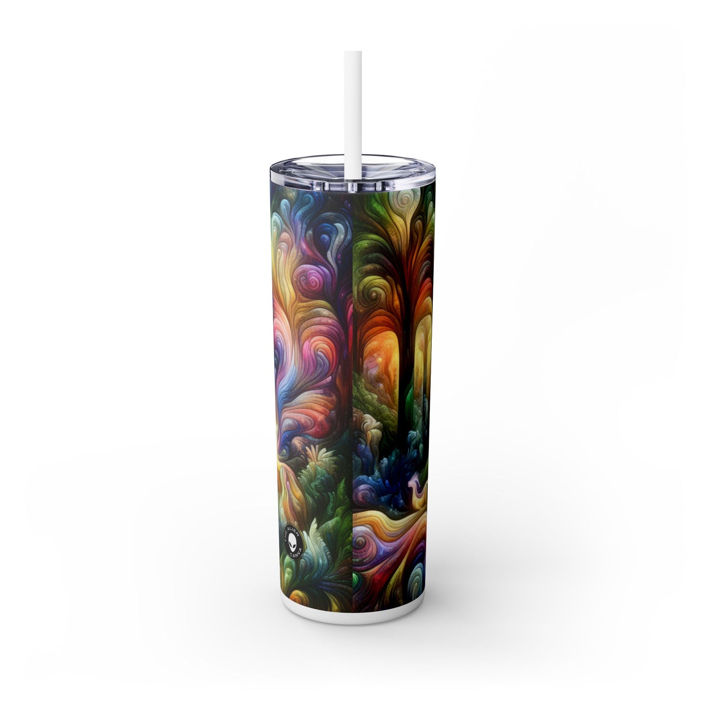 "Ethereal Enchantment: The Mystical Forest" - The Alien Maars® Skinny Tumbler with Straw 20oz