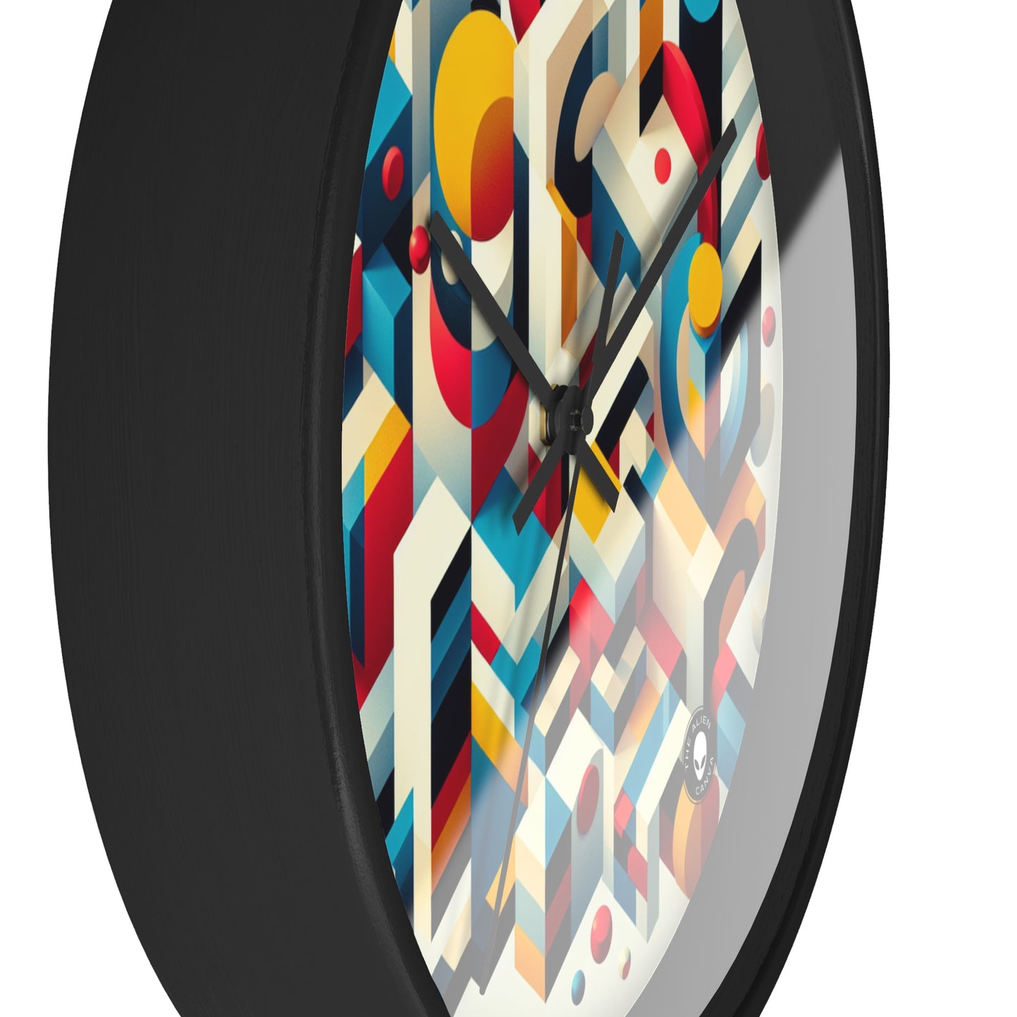 "Harmonious Balance: Geometric Abstract Art" - The Alien Wall Clock Geometric Abstraction