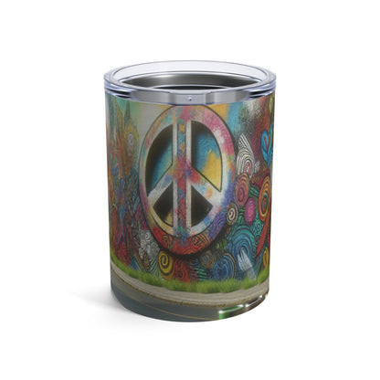 "Galactic Graffiti: A Cosmic Street Art Mural" - The Alien Tumbler 10oz Street Art