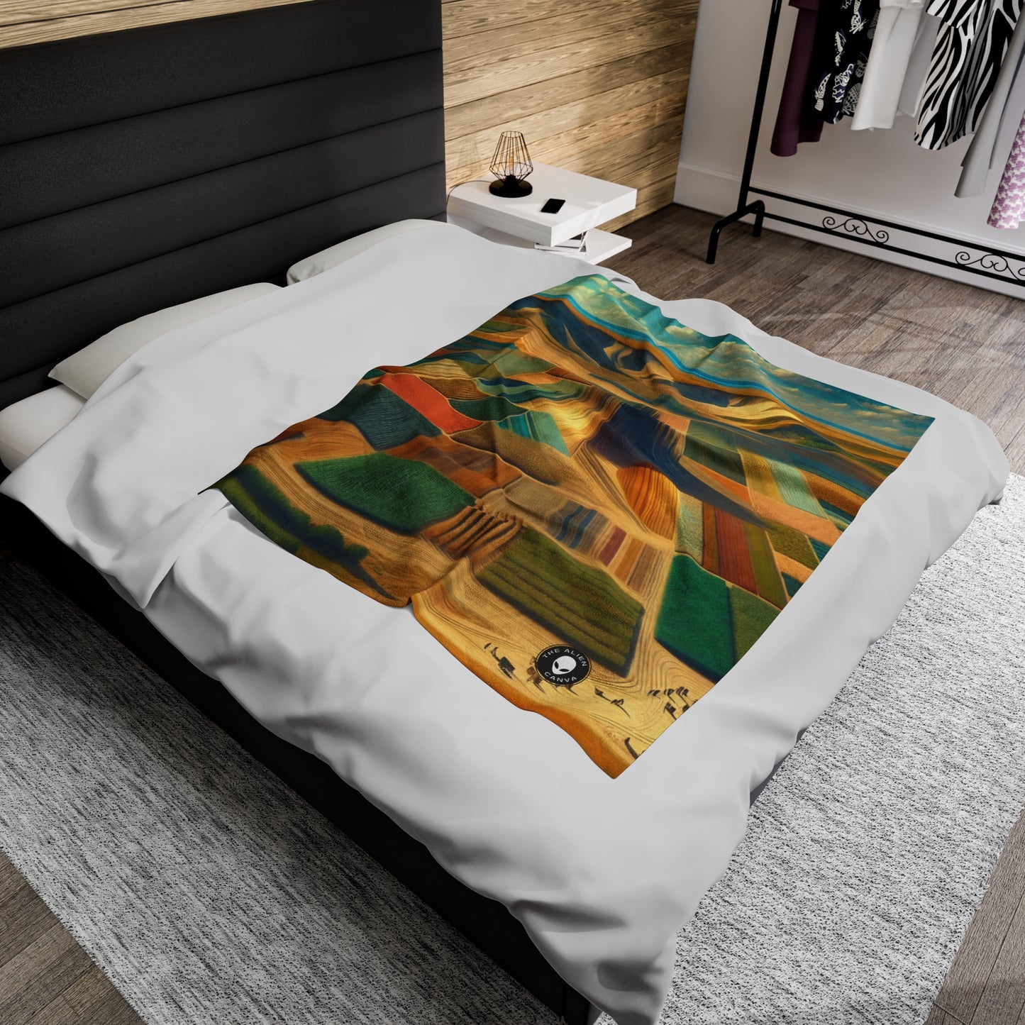 "Forest Mandala: Nature's Harmony" - The Alien Velveteen Plush Blanket Land Art