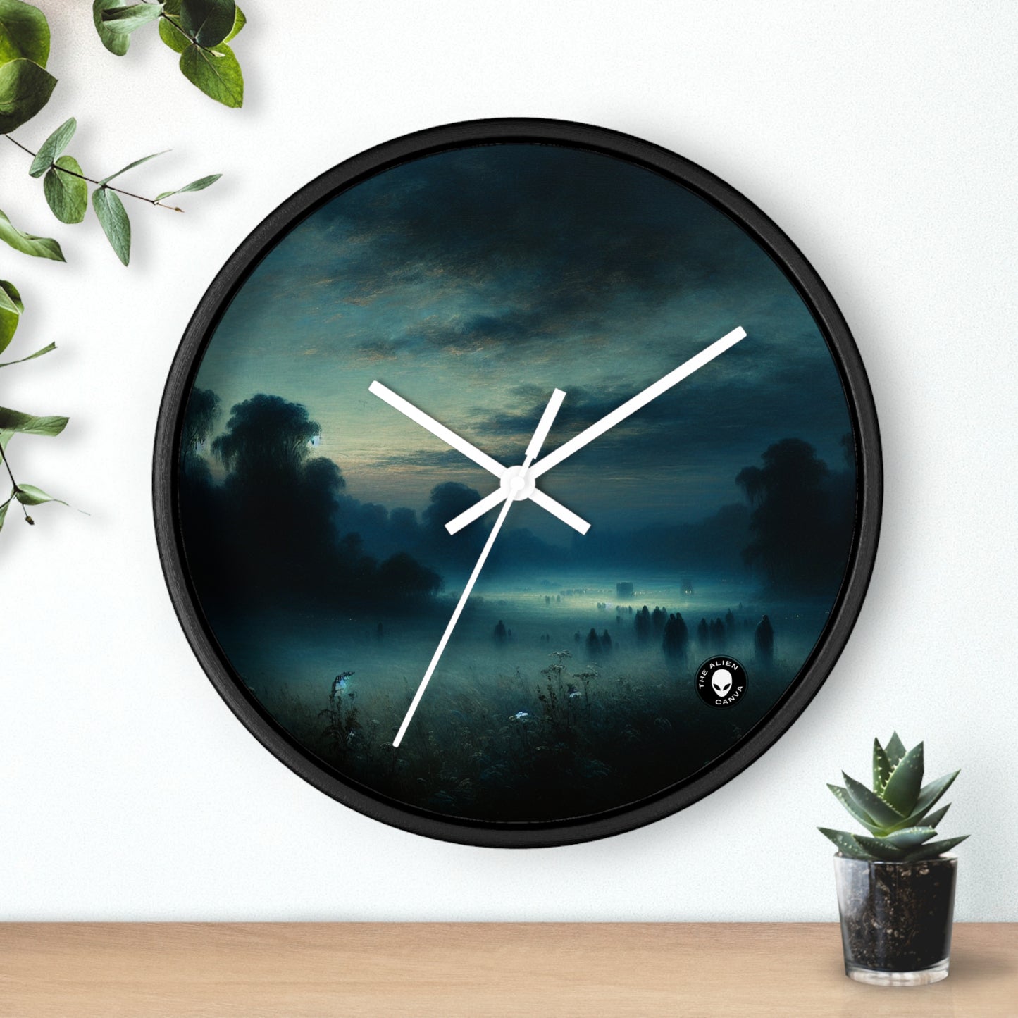 "Misty Twilight : un voyage tonaliste dans une sérénité silencieuse" - The Alien Wall Clock Tonalism