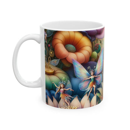 "Jardín Encantado: Donde Bailan las Hadas" - Taza de Cerámica The Alien 11oz