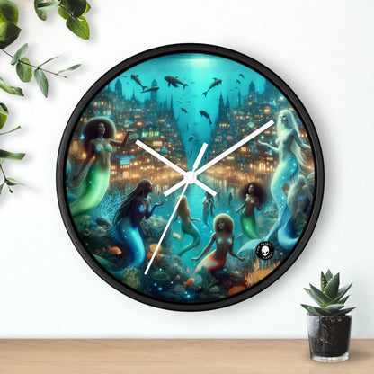 "Glimmering Depths: The Enchanted Underwater City" - The Alien Wall Clock