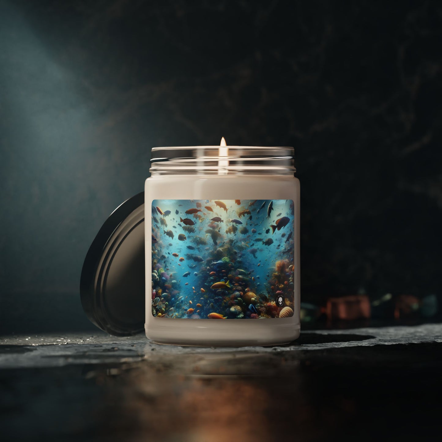 "Glimmering Reef: A Colorful Underwater Wonderland" - The Alien Scented Soy Candle 9oz