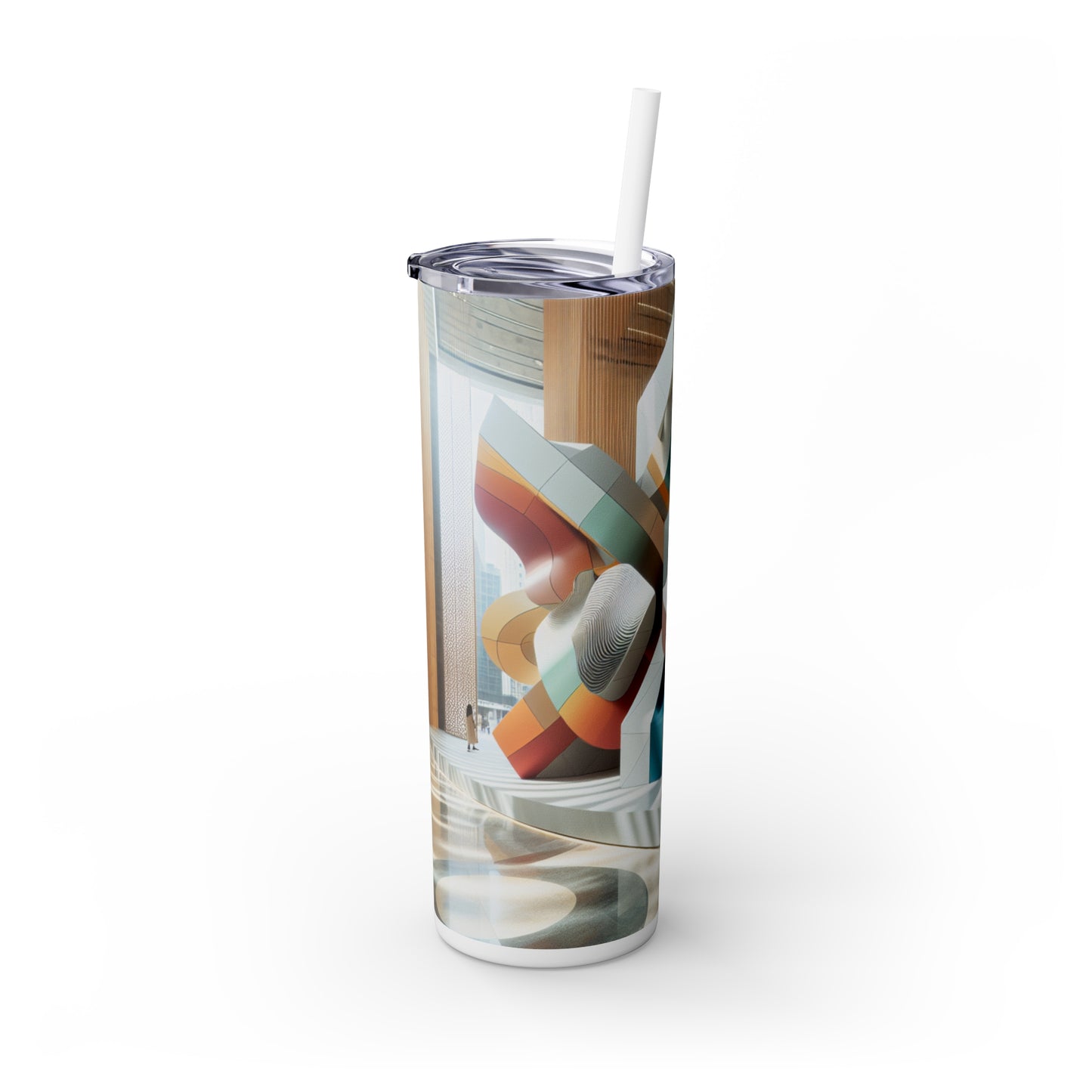 « Refléter l'identité : une perspective déformée » - The Alien Maars® Skinny Tumbler with Straw 20oz Art d'installation