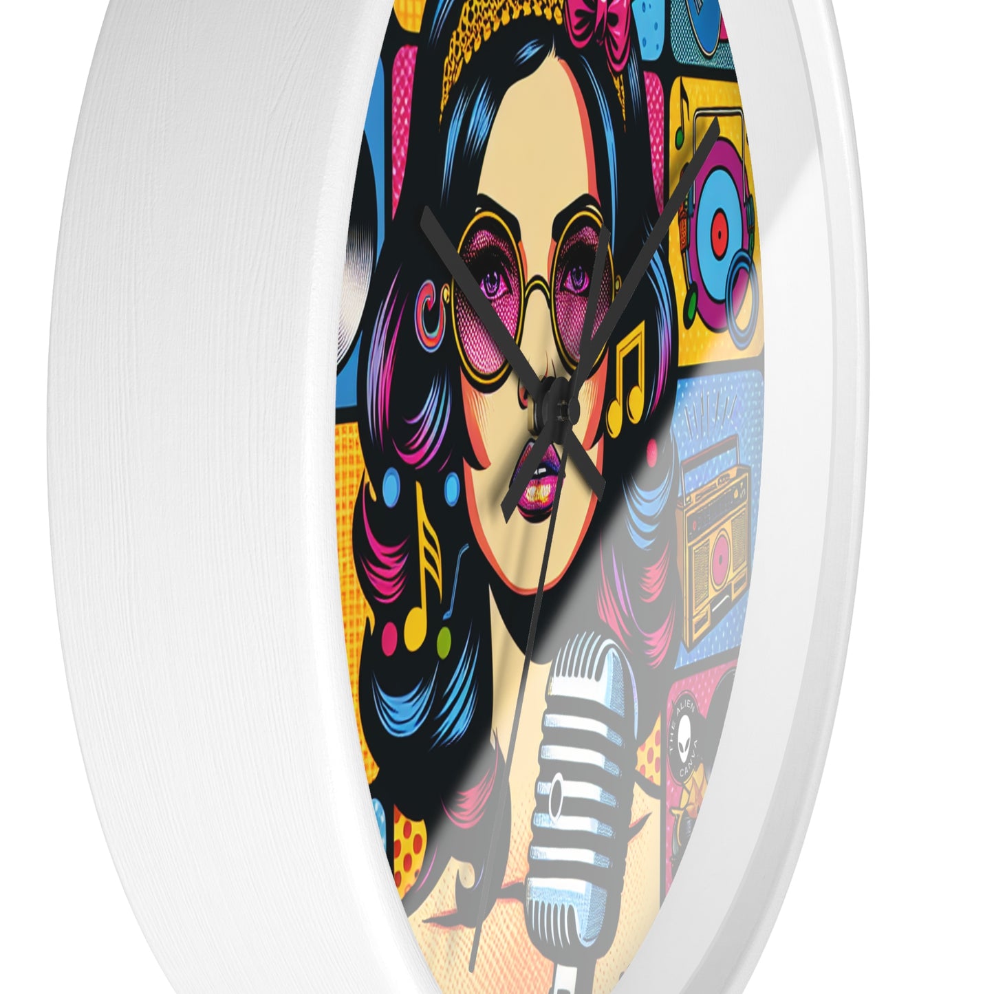 "Celebrating Pop Iconography: A Retrospective Portrait" - The Alien Wall Clock Pop Art