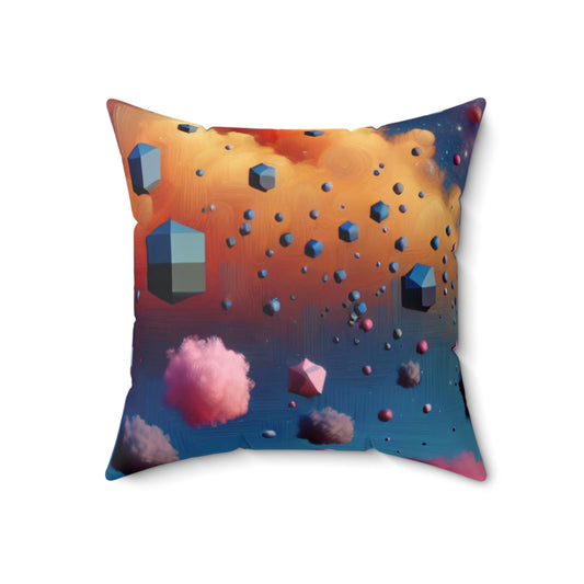 "Floating Dimensions: A Surreal Sky"- The Alien Spun Polyester Square Pillow