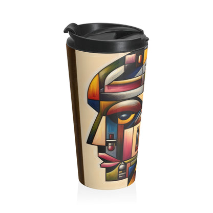 "Mi reflejo cubista" - El alienígena Taza de viaje de acero inoxidable Cubismo