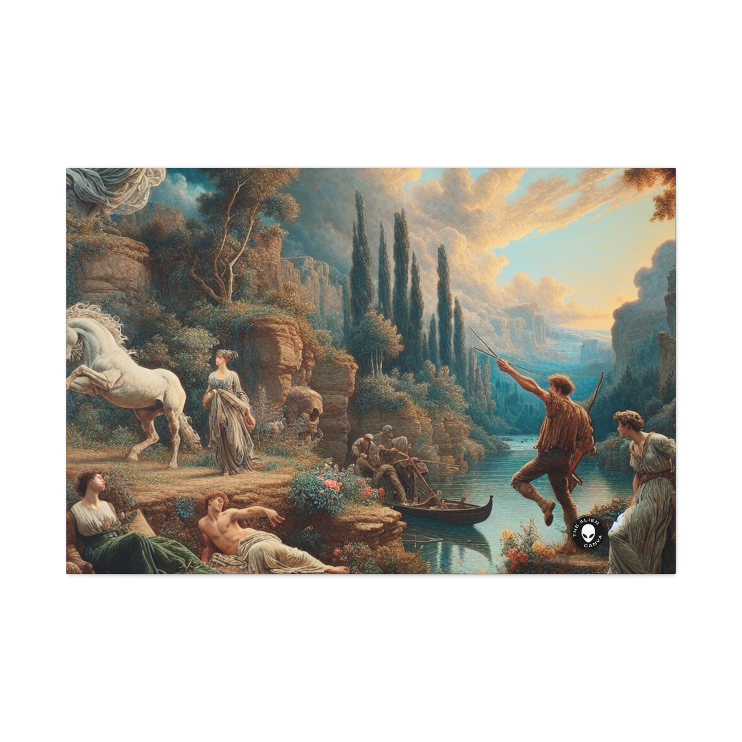 "Sunset Serenade: A Romantic Landscape" - The Alien Canva Romanticism