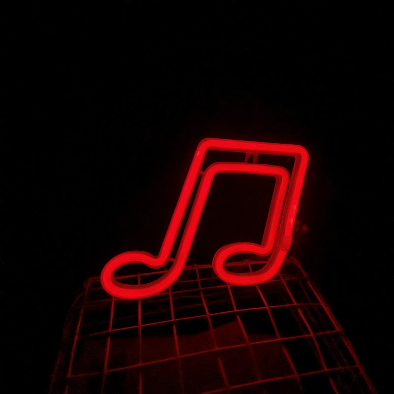 Luces de neón decorativas con notas musicales LED