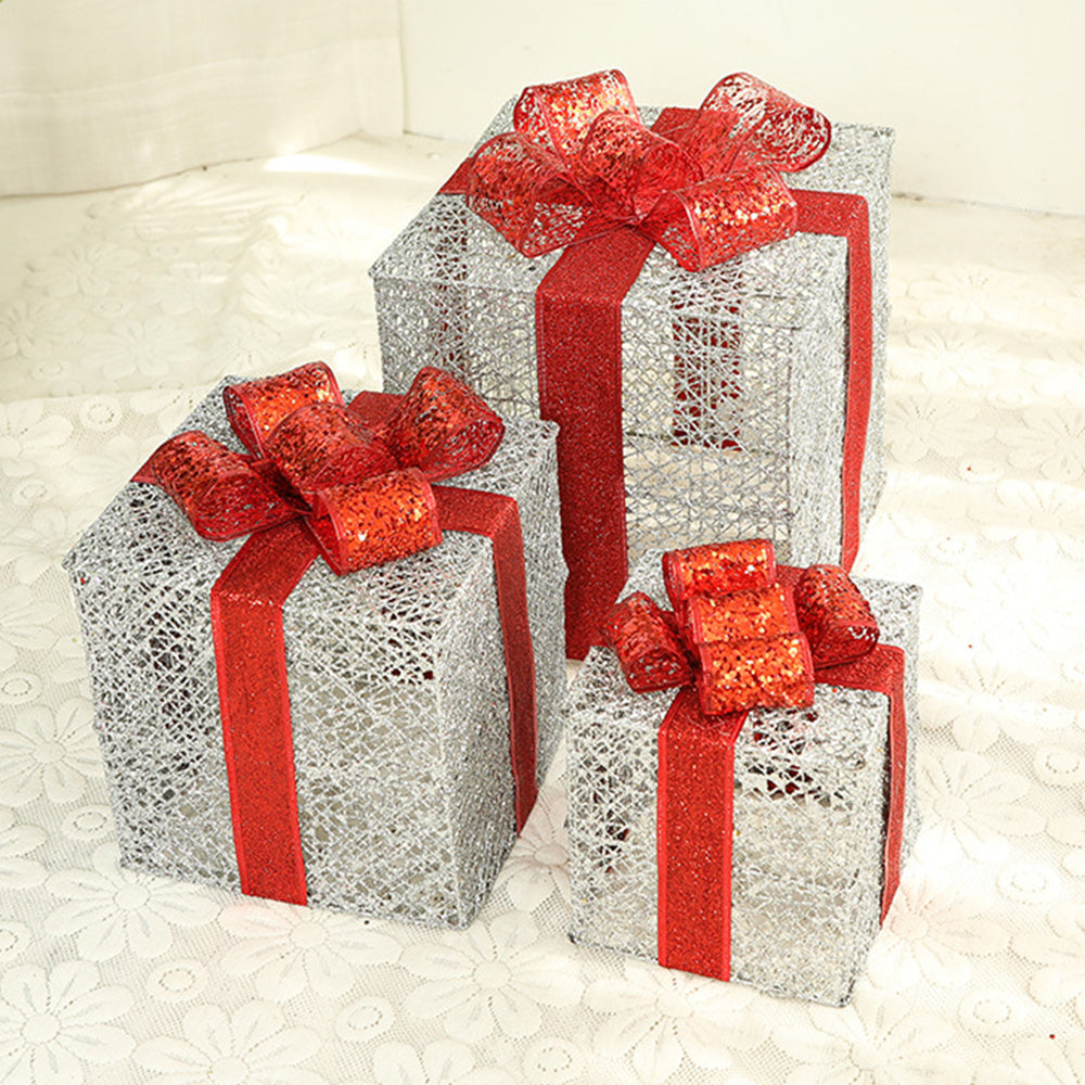 Christmas wrought iron gift box three-piece set