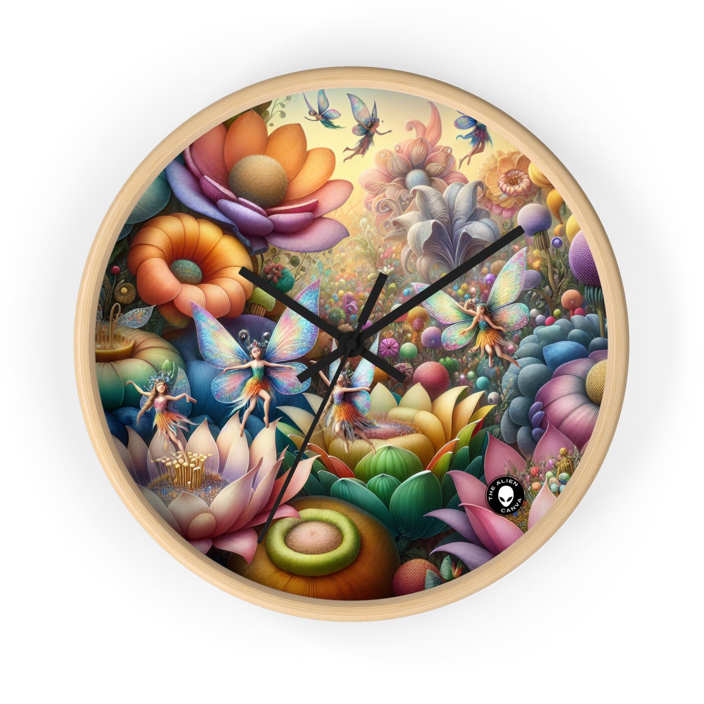 "Jardin enchanté : où dansent les fées" - L'horloge murale extraterrestre