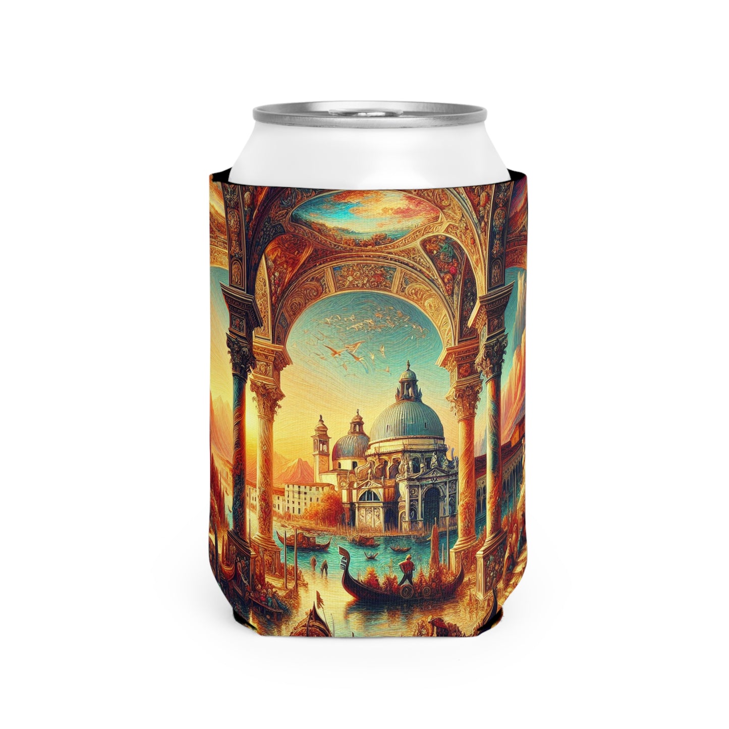 Venetian Dreams: A Fantastical Twist on the Famous Canals - The Alien Can Cooler Sleeve Venetian School