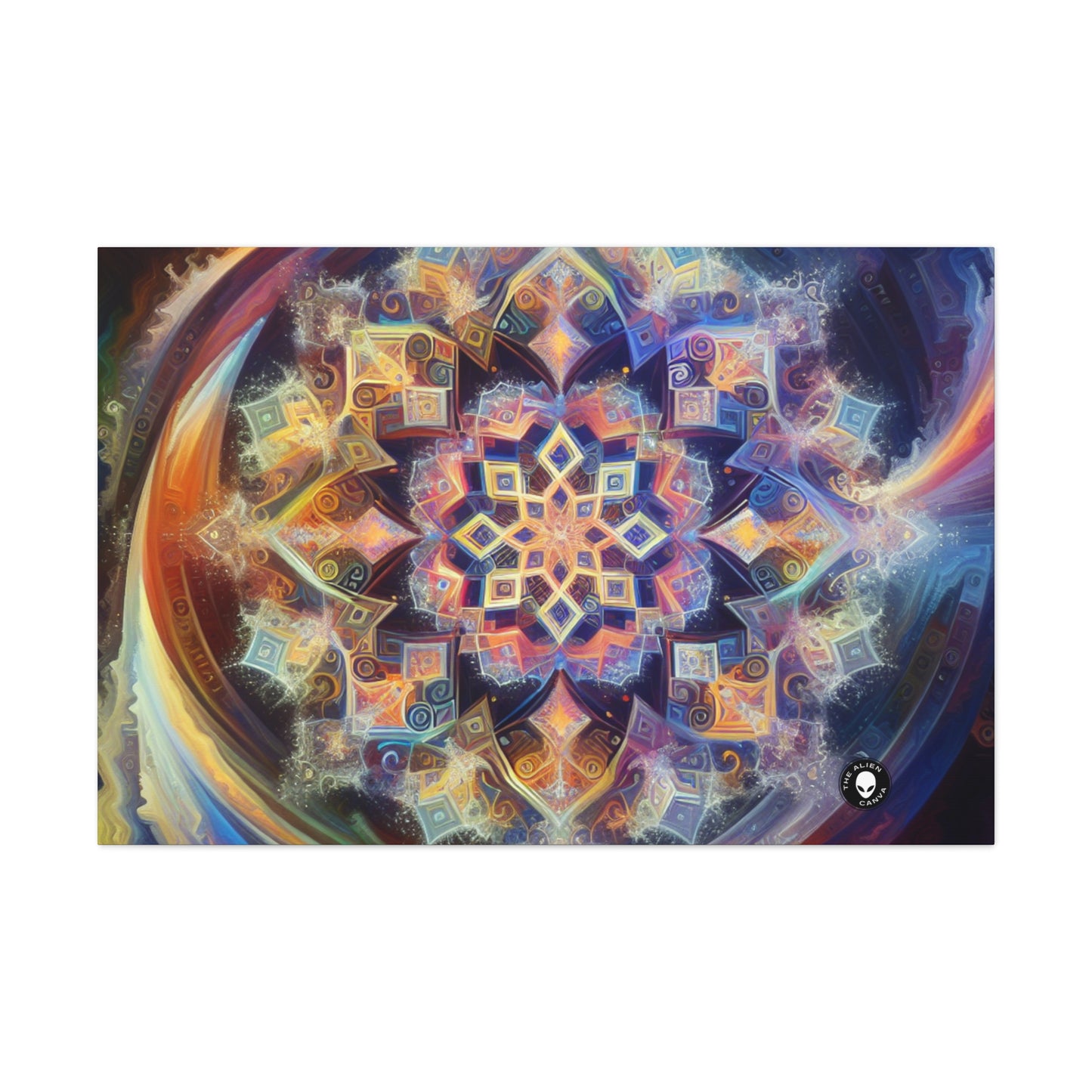 "Mandala dinámico: una pintura geométrica vibrante" - The Alien Canva