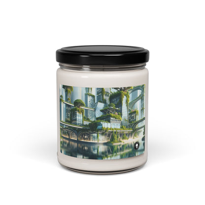 "Nature's Fusion: A Futuristic Cityscape" - The Alien Scented Soy Candle 9oz