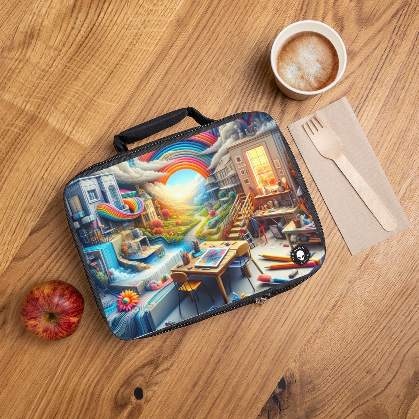 "Futuristic Fusion: A Simulationist Cityscape"- The Alien Lunch Bag Simulationism