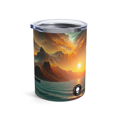 "Realismo en rojo: capturando la belleza de una deliciosa manzana" - The Alien Tumbler 10oz Photorealism