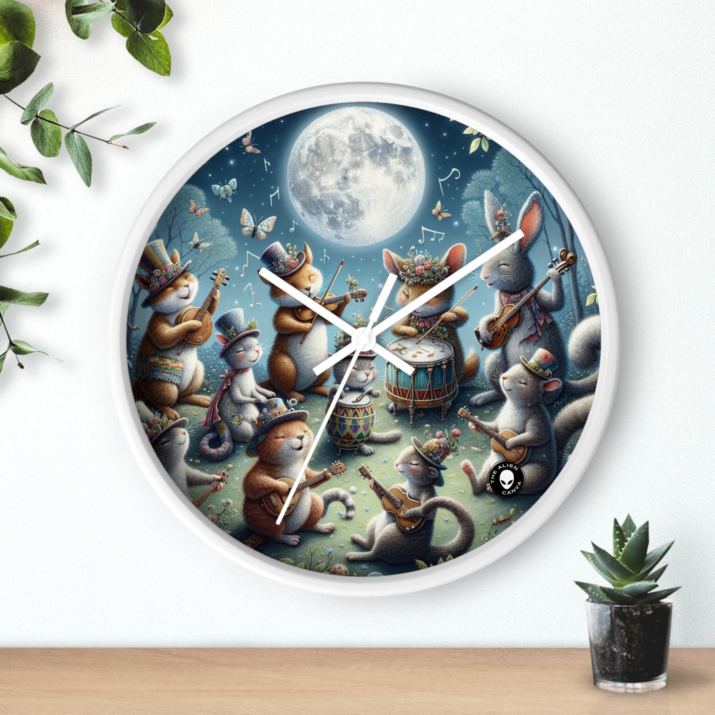 "Moonlit Melodies in the Enchanted Forest" - The Alien Wall Clock