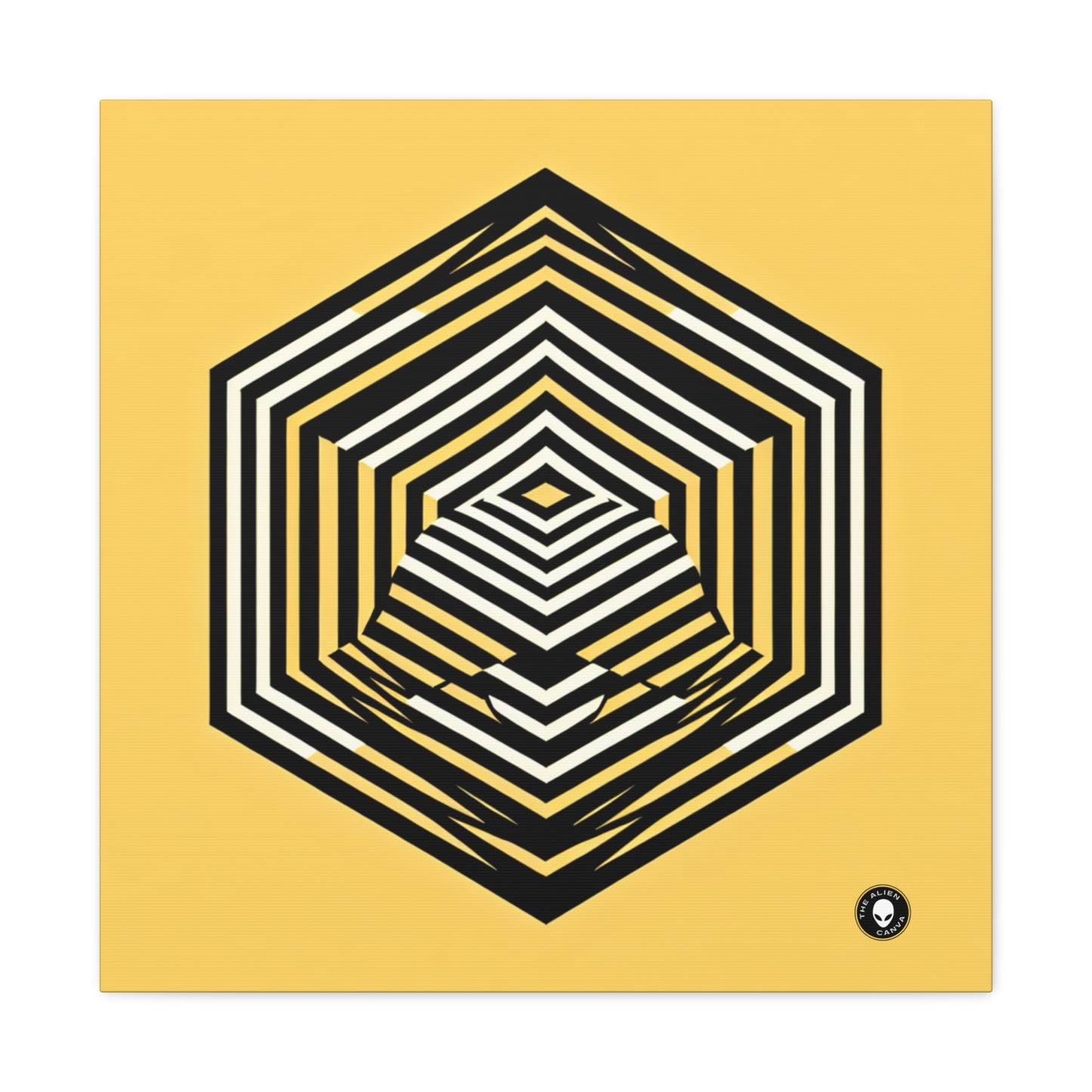 "Illusions dynamiques : Exploration de l'Op Art" - L'art optique Alien Canva (Op Art)