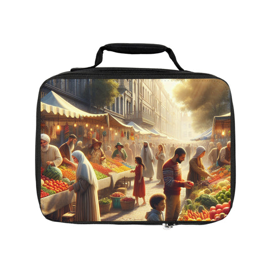 "Sunny Vibes at the Outdoor Market" - Le style réaliste du sac à lunch Alien