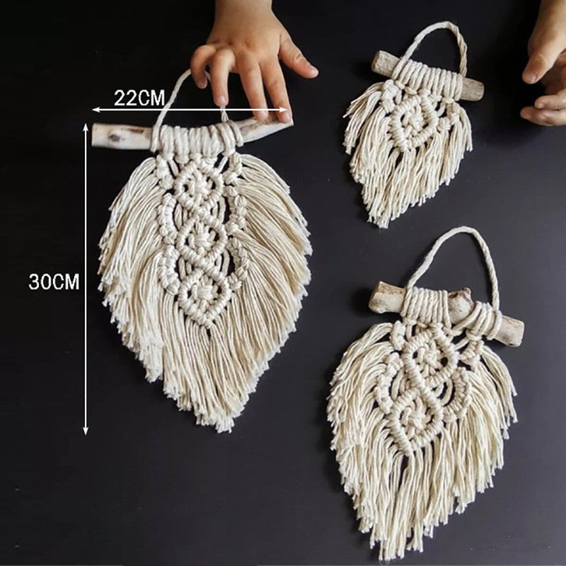 Leaf Tassel Tapestry Hand-Woven Bohemian Nordic Style