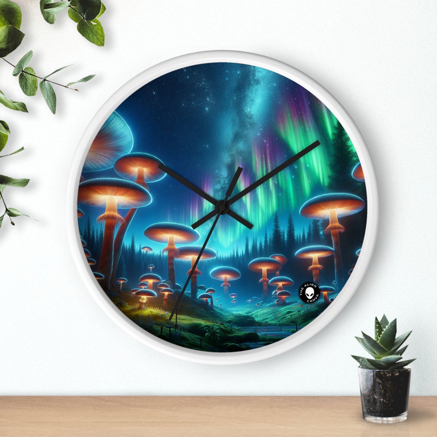 "Forêt de champignons enchantée" - L'horloge murale extraterrestre