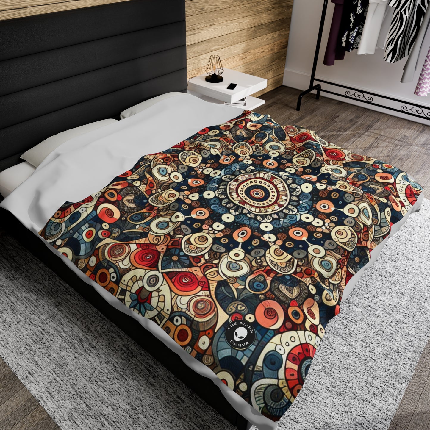 "Nature's Harmony: Floral Mandala Art" - The Alien Velveteen Plush Blanket Pattern Art