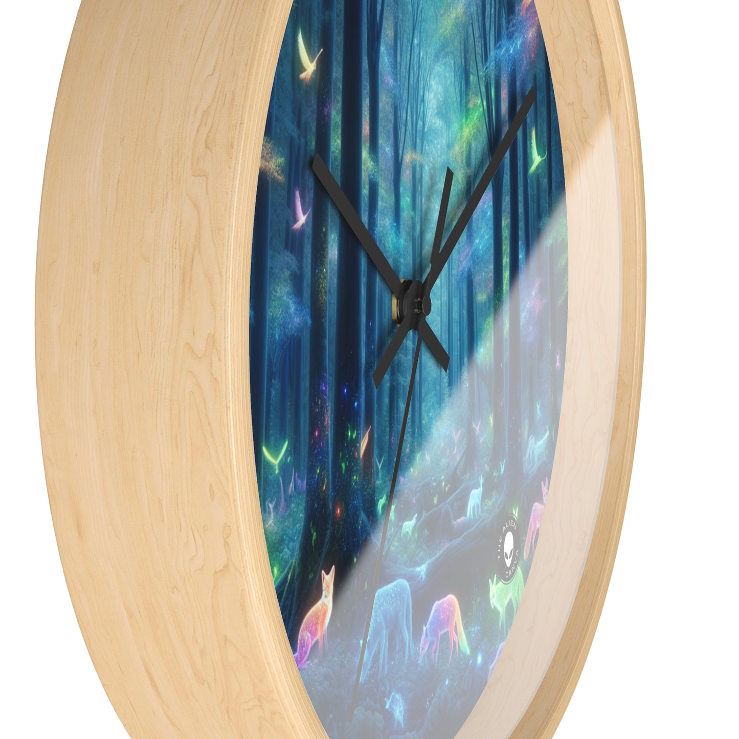 "Enchanted Rainbow Forest" - The Alien Wall Clock