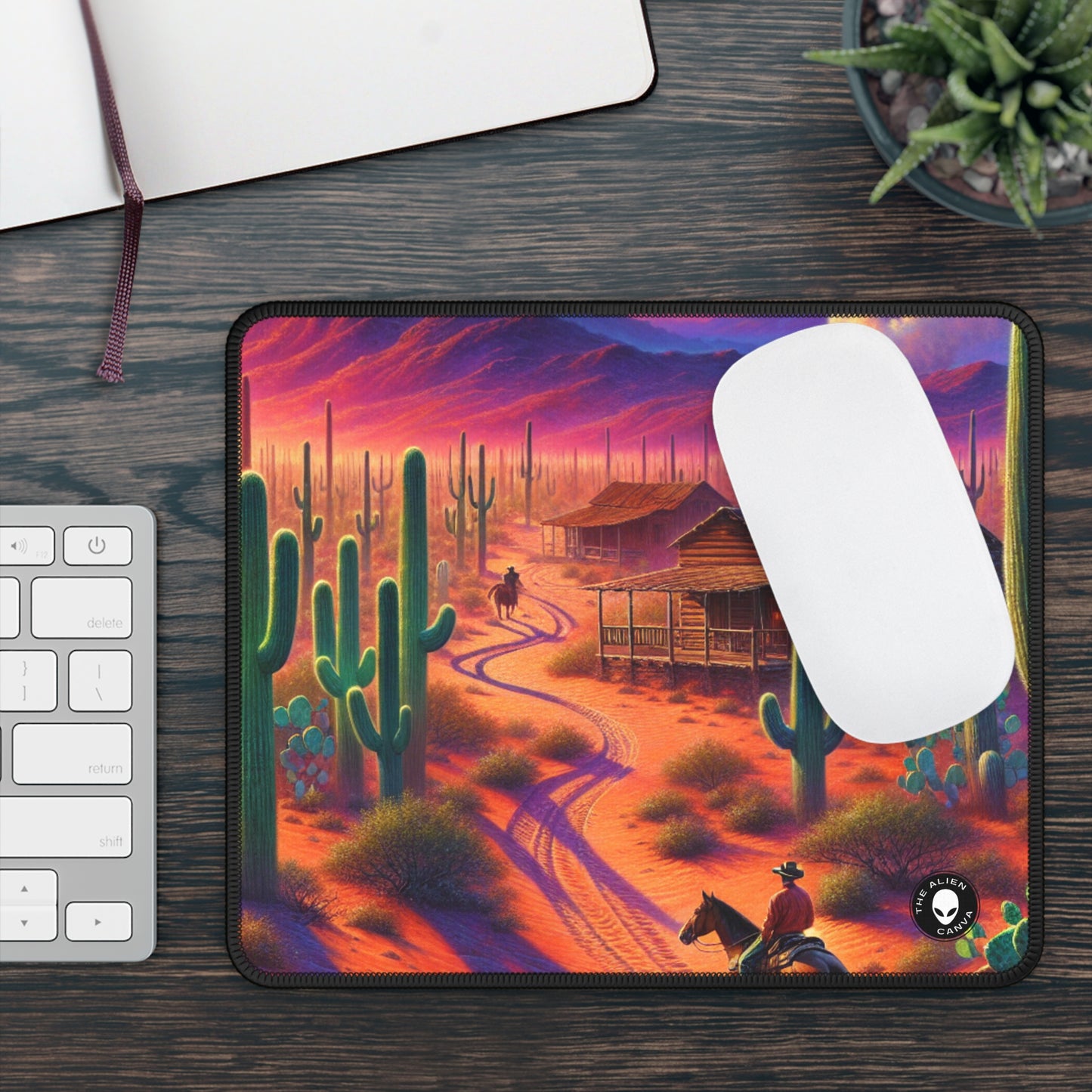 "Glowing rain: A city's reflection" - The Alien Gaming Mouse Pad Realism