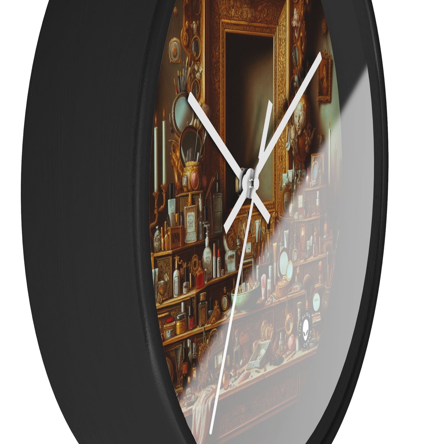 "The Vanity of Luxury: A Modernized Vanitas" - The Alien Wall Clock Vanitas Painting