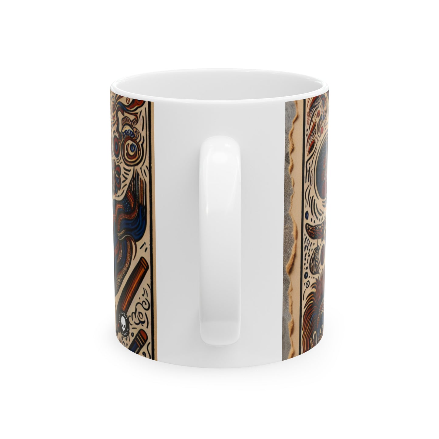 "Visions of the Beyond: A Surreal Dreamscape" - The Alien Ceramic Mug 11oz Outsider Art