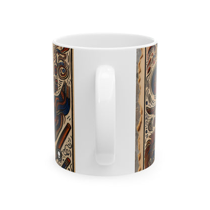 "Visions of the Beyond: A Surreal Dreamscape" - The Alien Ceramic Mug 11oz Outsider Art