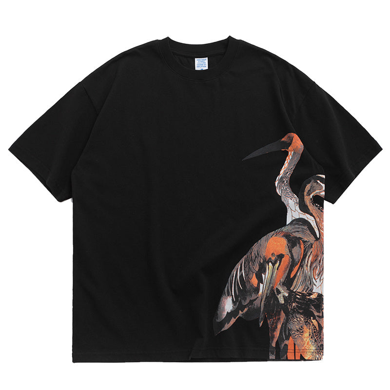 Red-crowned Crane Side Personalized Printed Short Sleeve