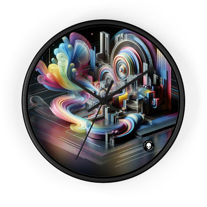 "Neon Nights: A Futuristic Urban Dream" - The Alien Wall Clock Digital Art