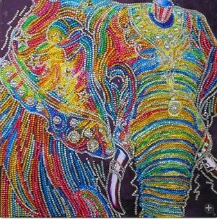 Pintura de diamante de forma especial de elefante indio