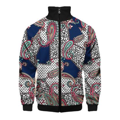 Paisley Printed Men's Raglan Sleeve Jacket