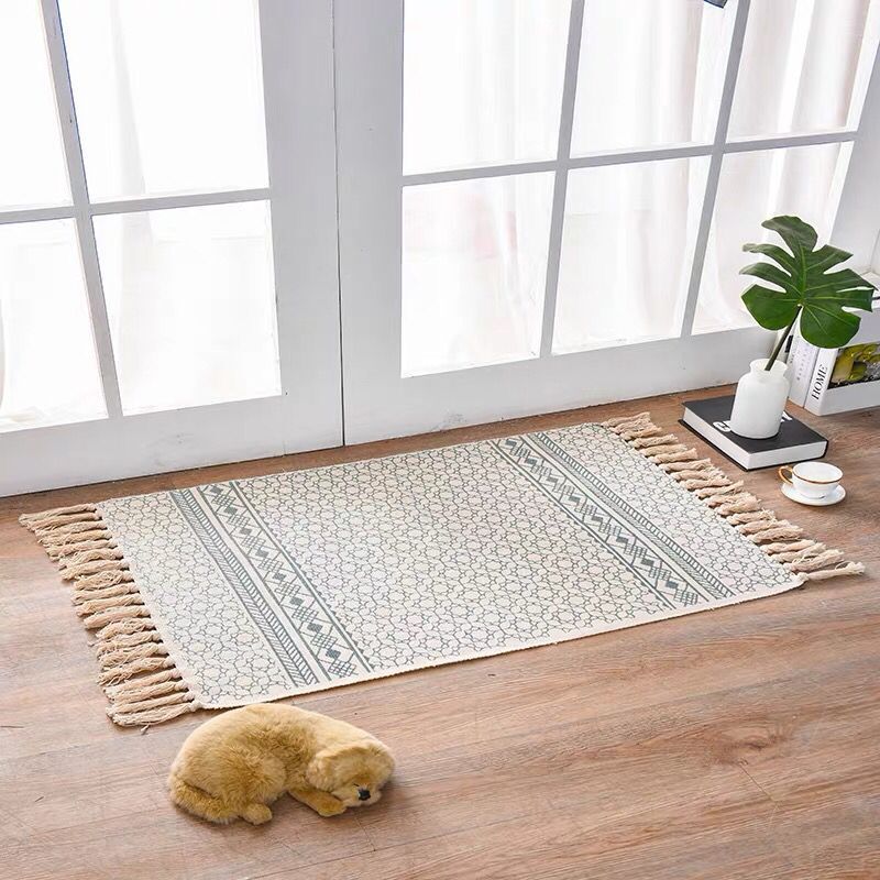 Tapis en coton et lin de style scandinave