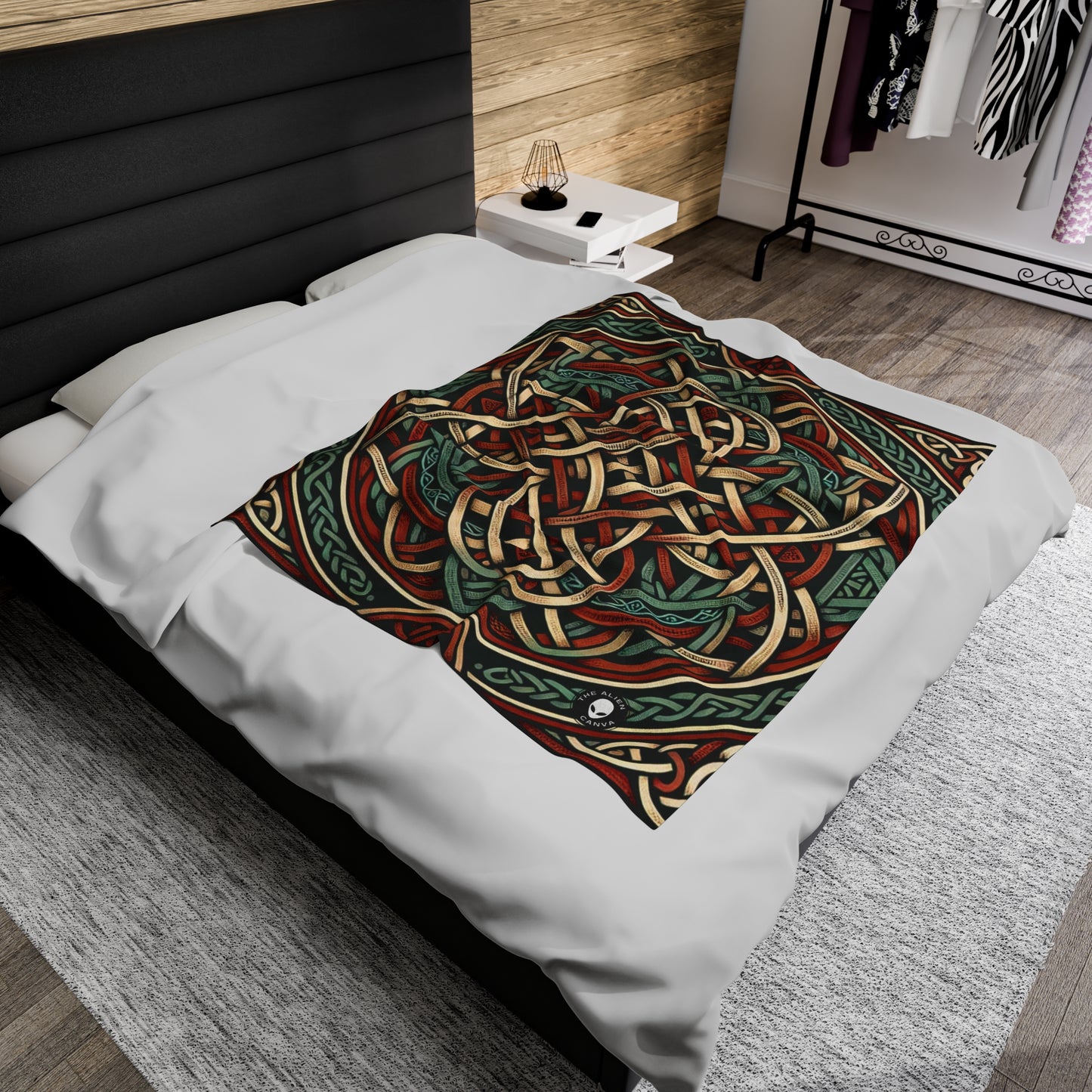 "Majestic Celtic Vision: A Mesmerizing Artwork Inspired by the Cliffs of Moher" - The Alien Velveteen Plush Blanket Celtic Art