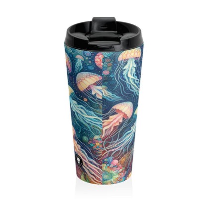 "Luminous Dance of the Deep" - The Alien Stainless Steel Travel Mug