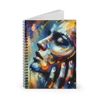 "City Lights: A Neo-Expressionist Ode to Urban Chaos" - The Alien Spiral Notebook (Ruled Line) Neo-Expressionism