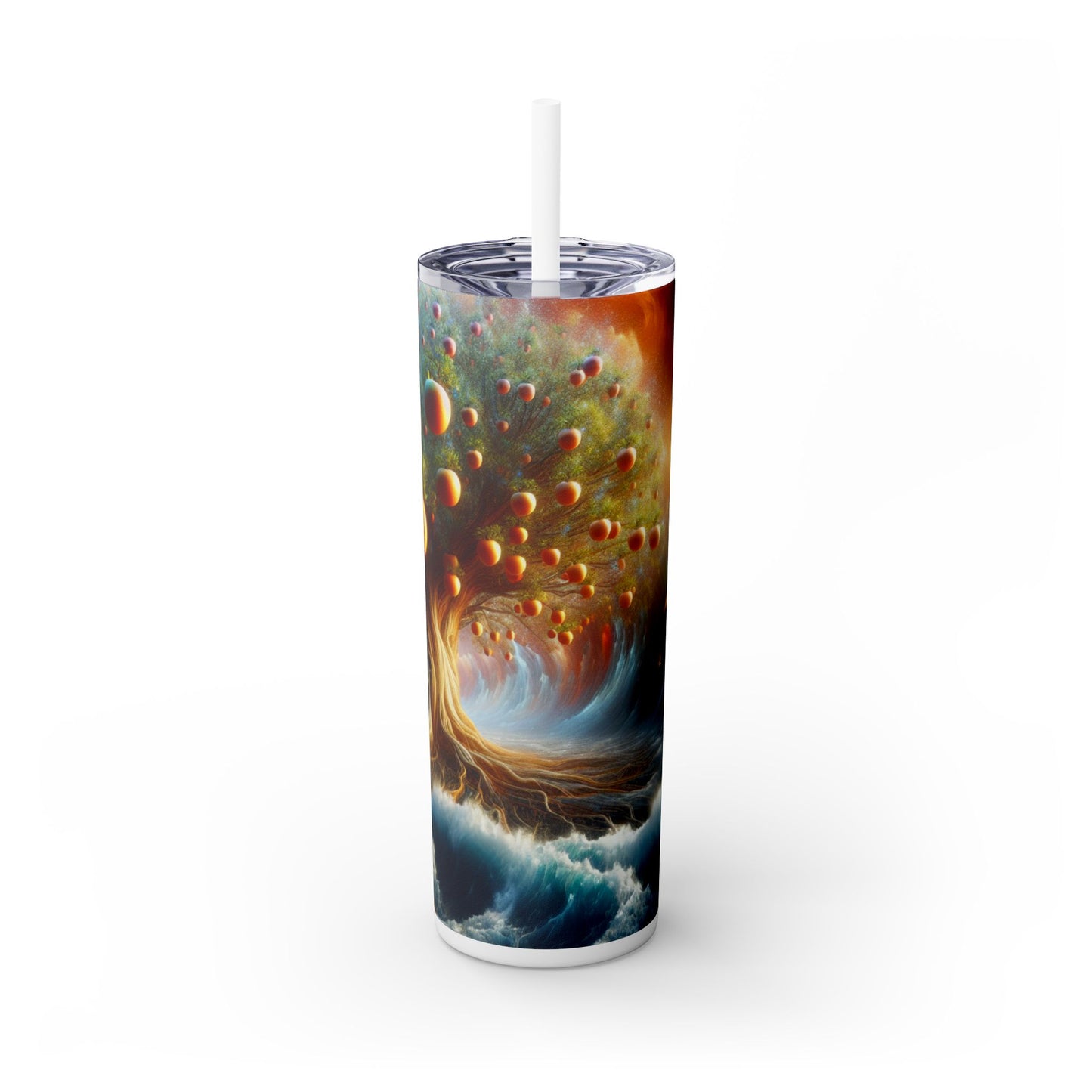 "Árbol oceánico de los sueños": vaso estrecho con pajita de 20 oz de Alien Maars®