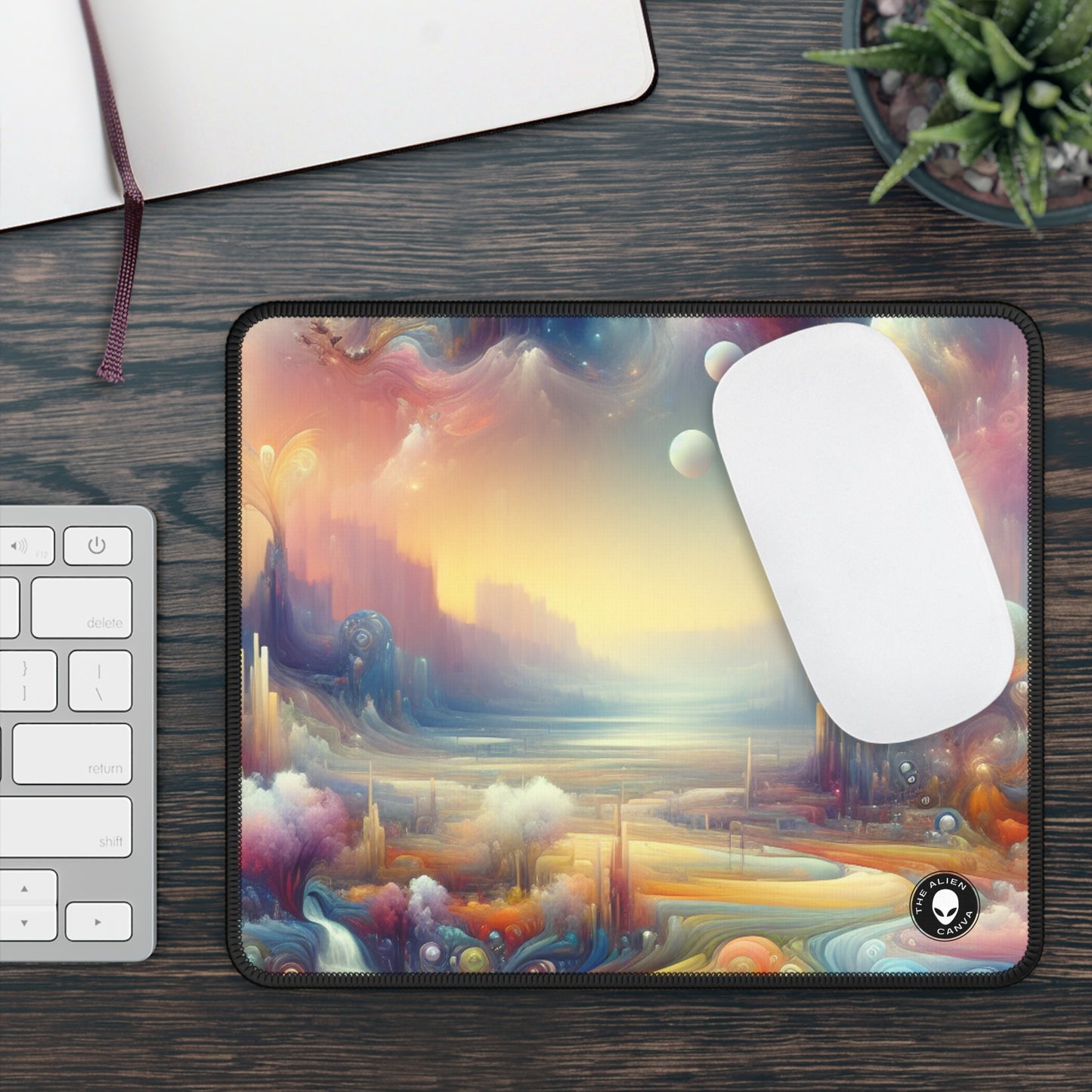 "Dreamscape Delights: A Surreal Painting" - The Alien Gaming Mouse Pad