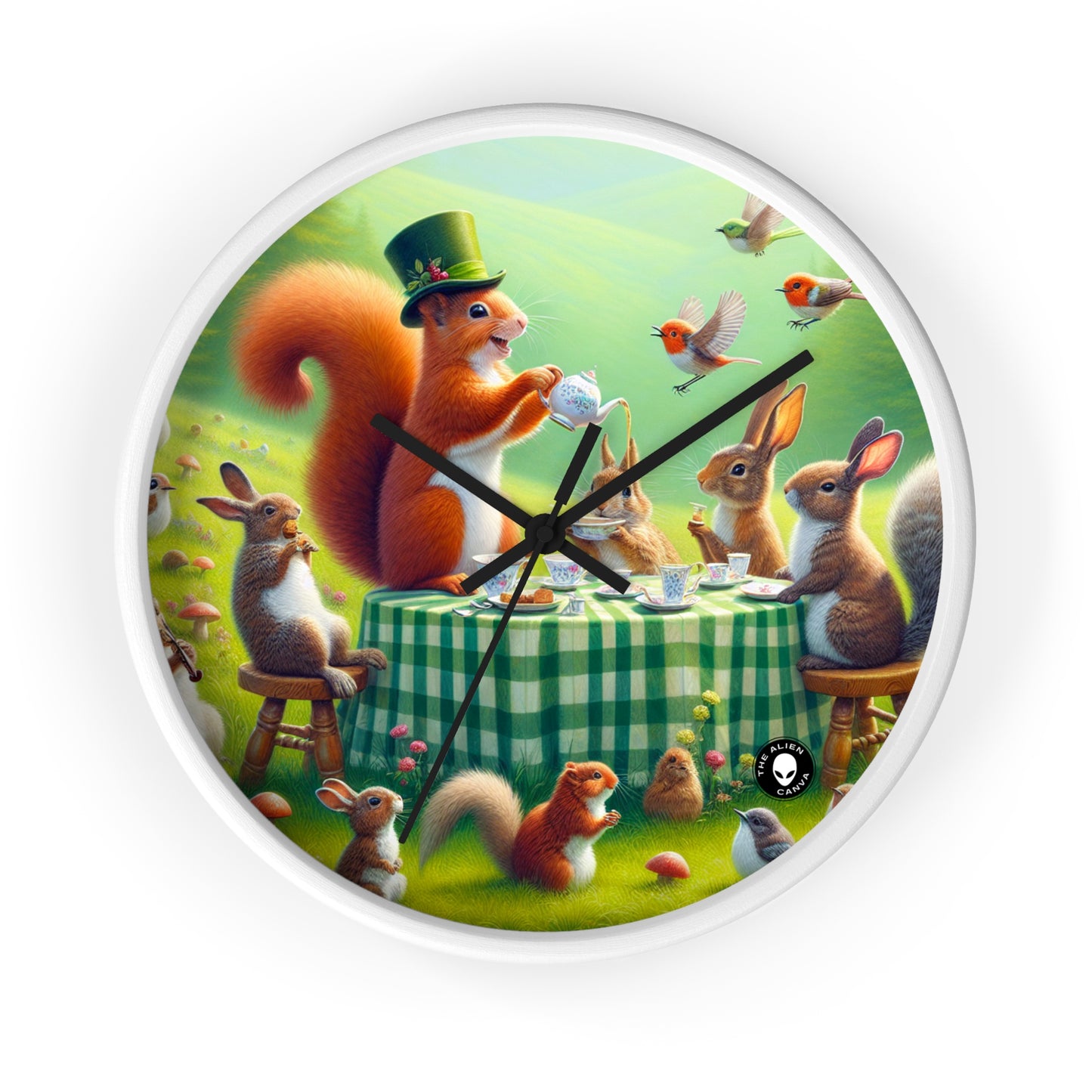 "Enchanted Meadow Tea Party" - L'horloge murale Alien